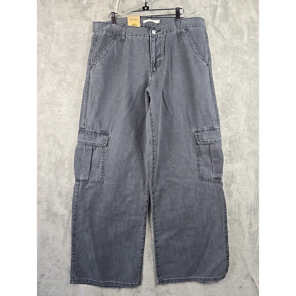 Levi's Super Low Loose Cargo Jeans Women's 32x32 Gray Skater‎ Grunge Rock